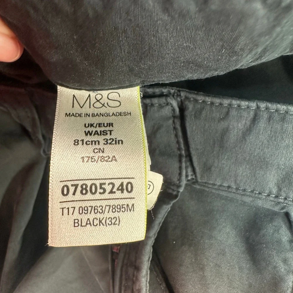 M&S‎ Collection Active Mens 32 Black Stormwear Cargo Shorts Regular Fit